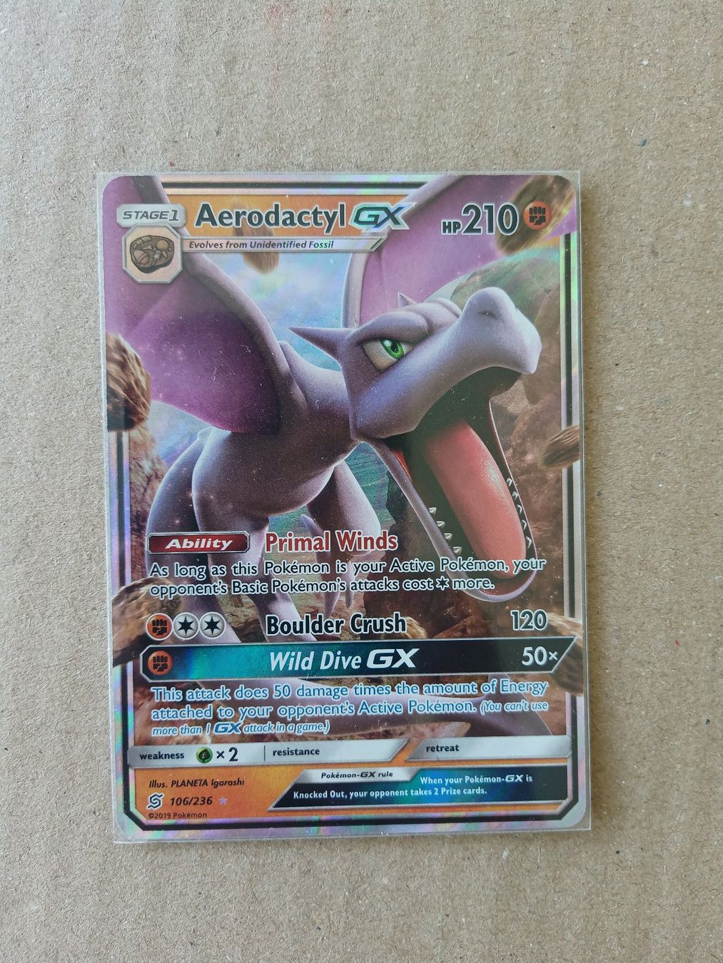 Pokémon Sammelbilder & Trading cards: Aerodactyl GX - Pokemon Englisch – Gebraucht aus Altstätten SG von GGsGameshop