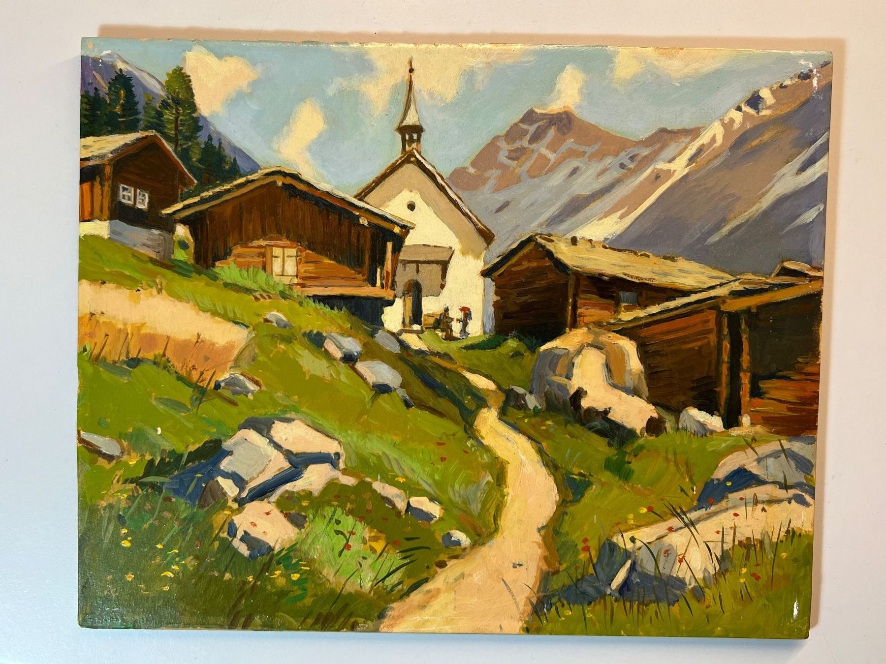 Gemälde: Gemälde Kühmatt Lötschental Willy Friedrich Burger – Gebraucht aus Vaduz von Unikate-Markt
