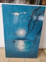 Vietnamesische Kunst, blaue Nacht mit Mond