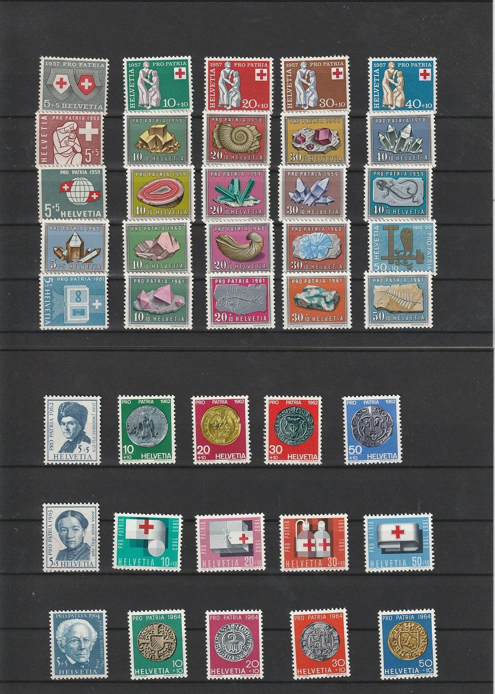 Alle Briefmarken: Pro Patria Sammlung 1938-1964, postfrisch, Kat. 368.- Fr. – Neu (gemäss Beschreibung) aus Zürich von 1BJM5 2