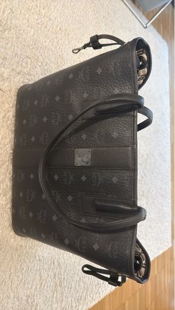 MCM Shopper Tasche schwarz Logo Muster