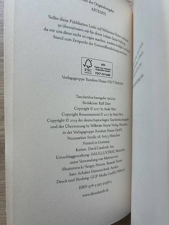 Livres: Andy Weir Artemis – D'occasion à Arbon par Bobbyx777 5