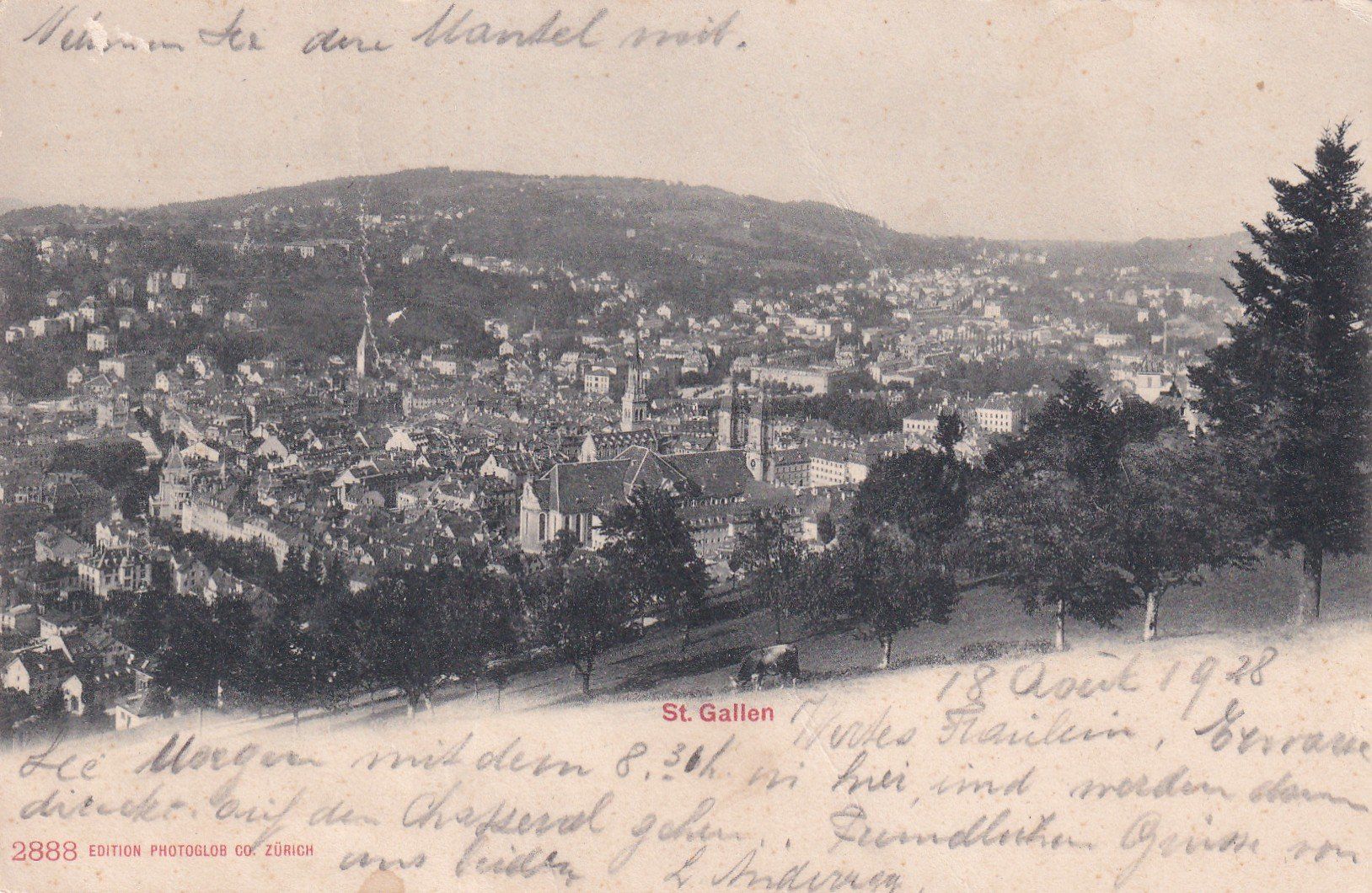 Cartoline postali: St. Gallen 1928 – Usato da Cormoret venduto da Pascalll2001
