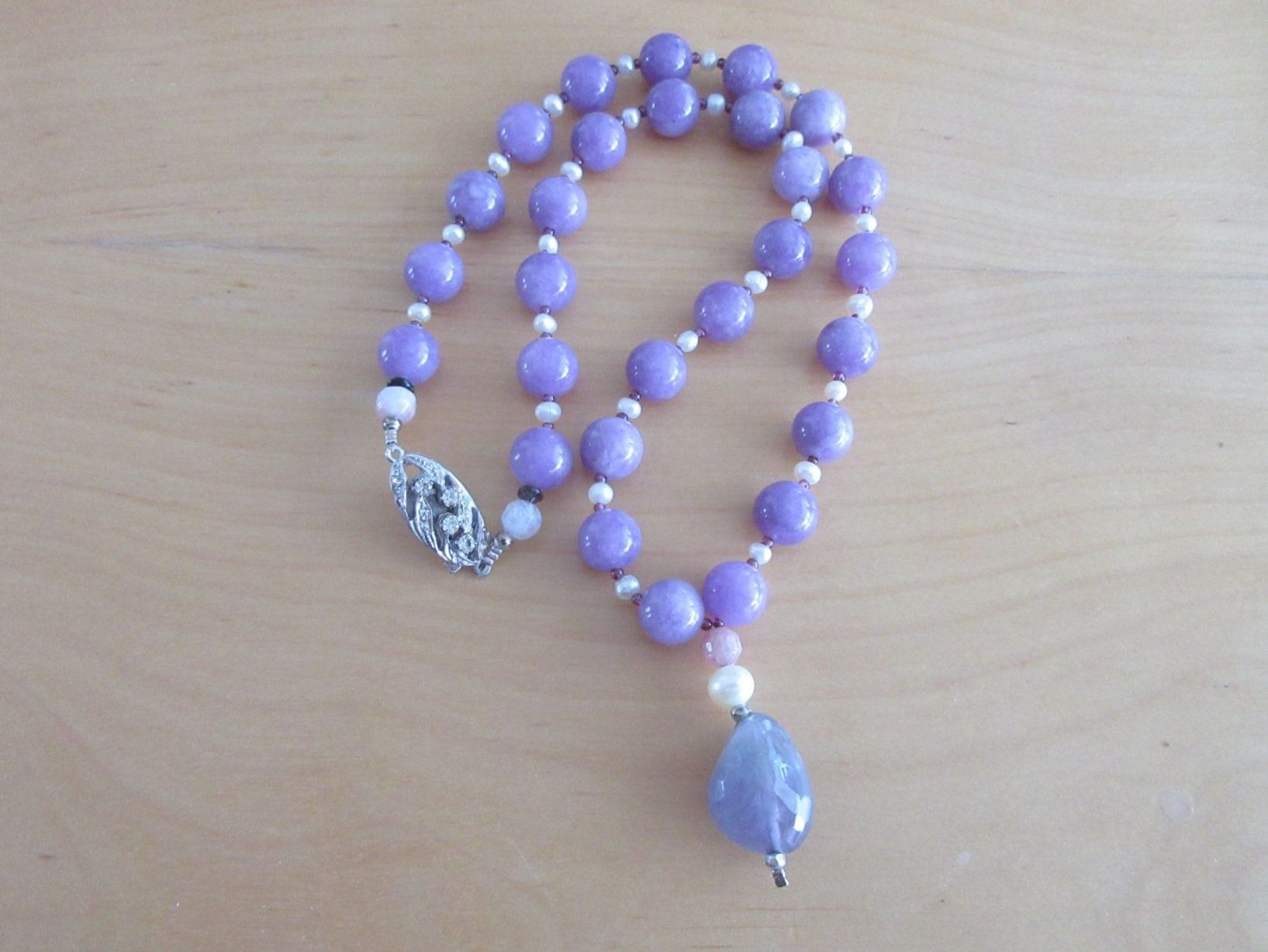 Catenine: Collier mit Kunziten, Perlen, Amethyst, 800 Verschluss – Nuovo (secondo la descrizione) da Grenchen venduto da Elenka 3