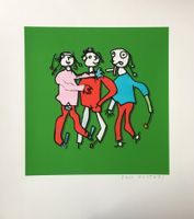 Paul Kostabi     "Exchange Students"      Giclee