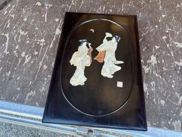 Wandbild japanisch Motiv Geishas schwarz gebraucht, Nr13