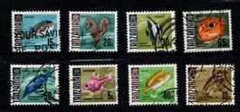 8 Timbres Tanzanie - Collection de poissons  1967 Obl.