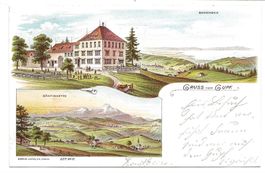 Gruss vom Gupf ob Rehetobel (AR) Restaurant - Litho - 1902