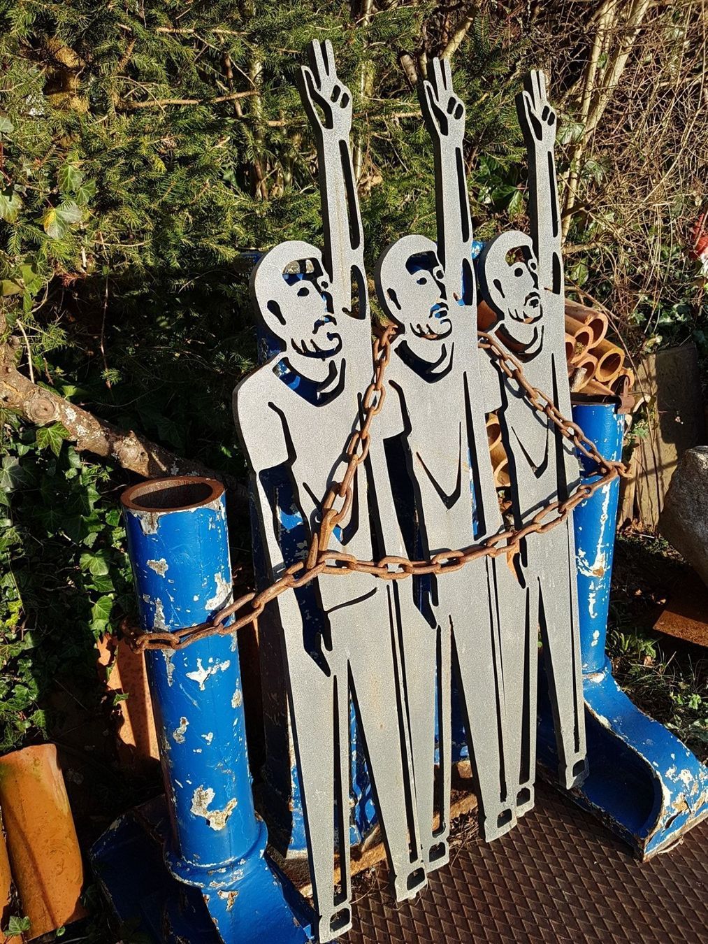 Sculture & Statue: 3 eidgenossen kunstobjekt rütli eisen – Usato da St. Antoni venduto da Mischtle 5