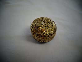 Schatulle Vogelmotiv goldig