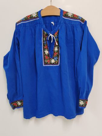 Trachtenhemd Edelweiss Stickerei Gr. 54, Sennenbluse