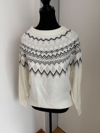 Winter Pullover mit Norweger Muster, Gr. 36/38.
