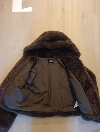 Zara Teddy Jacke kunstfell Braun 