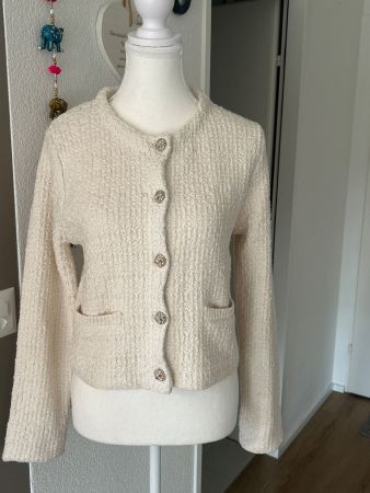 Boucle - Jacke in creme von Zebra Gr. M