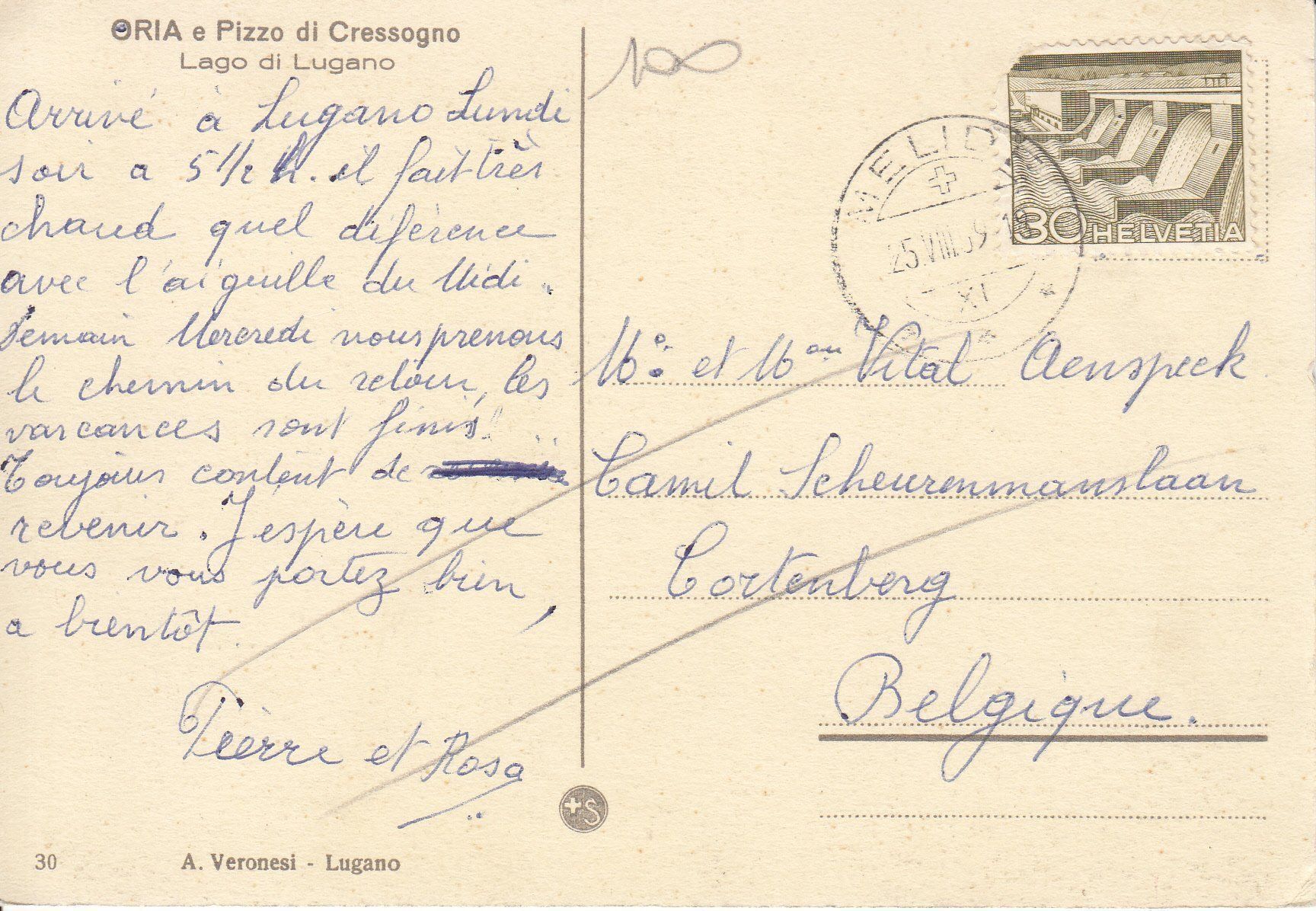 Cartoline postali: Oria 1959 – Usato da Bürglen TG venduto da StampGraf 1