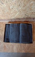 Dunkelgraue Frotté-Badetücher, 3er Set, NEU