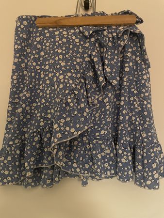 Shein Blumenrock Wickelrock Gr. S (36) blau/weiss Top Zustan