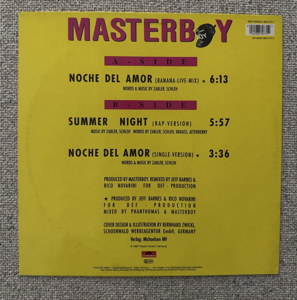 Dischi in vinile: Masterboy - Noche Del Amor - 90s – Usato da Rorbas venduto da BlackstarRecords 1