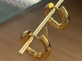 Luxus Elegante Edelsthal Kreolen Ohrschmuck  Farbe: Gold