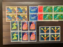 Liechtenstein Viererblöcke 1967 mit ET-Stempel