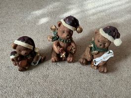 Drei herzige Weihnachtsbären - Figuren , in gutem Zustand