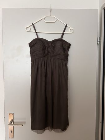 ESPRIT COLLECTION COCKTAILKLEID TAUPE GRÖSSE 36
