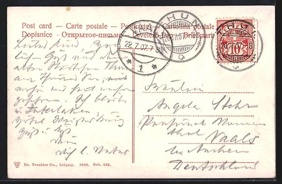Cartoline postali: Thun, Teilansicht mit Kirche und den Alp – Usato da Berlin venduto da bartko-reher 1