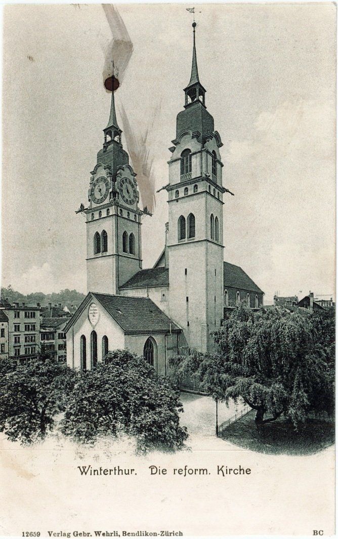 Cartoline postali: ZH 144 WINTERTHUR Reformierte Kirche 1907 – Usato da Fribourg venduto da philafri