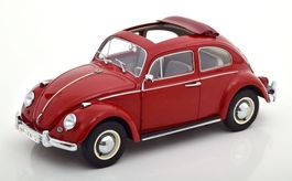 VW Käfer 1961-1974 rot mit Faltdach schwarz  1:18 von Schuco