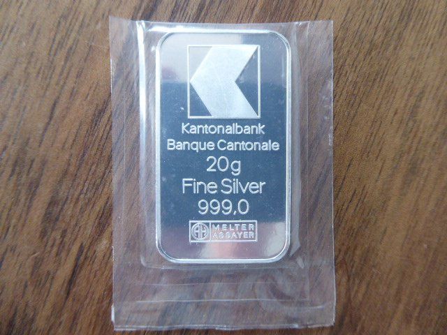 Edelmetalle: Silberbarren 20g Kantonalbank – Neu und originalverpackt aus Romanshorn von sonnenblume034