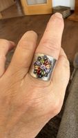 Prachtvoller Silberring mit bunten Zirkonia, neu!