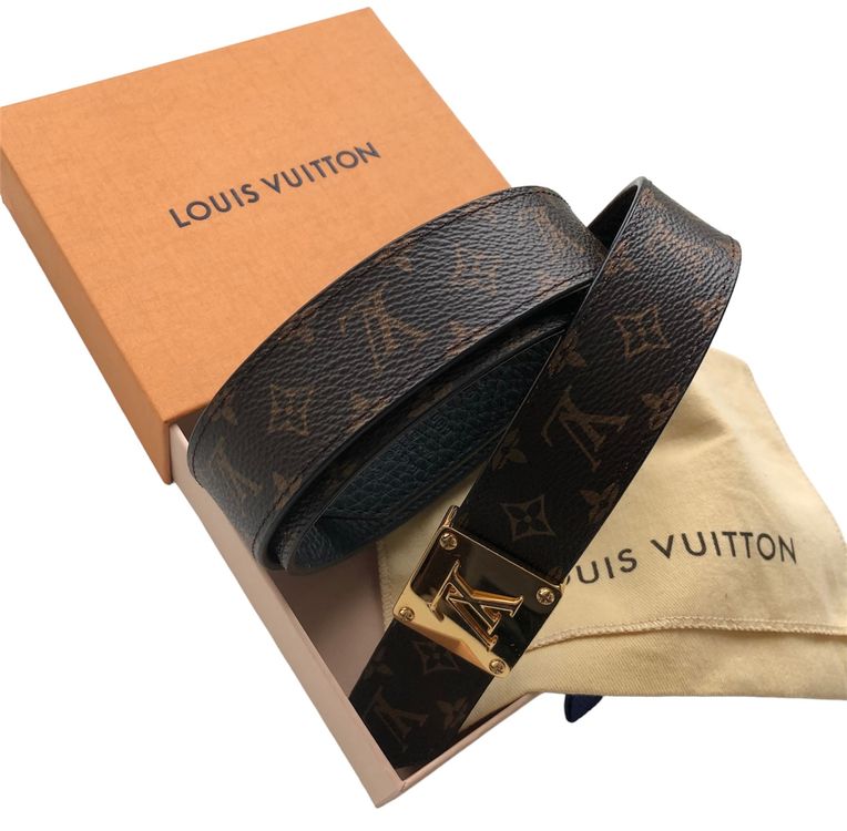 Ceinture initiales en cuir Louis Vuitton Beige taille 85 cm en
