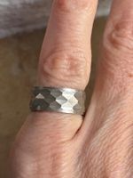 Hammer Schlag Ring Silber (Grösse 50)