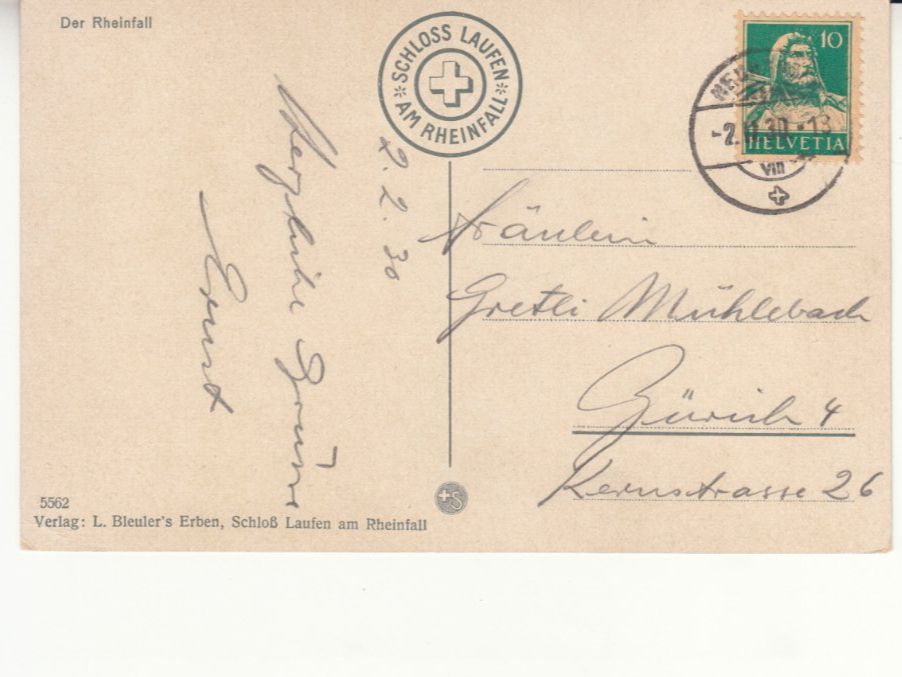 Cartoline postali: Rheinfall 1930 – Usato da Bürglen TG venduto da StampGraf 1
