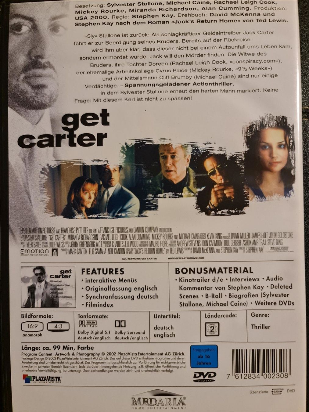 Tutti i DVDs: CD Get carter – Usato da Dintikon venduto da Vexi 1