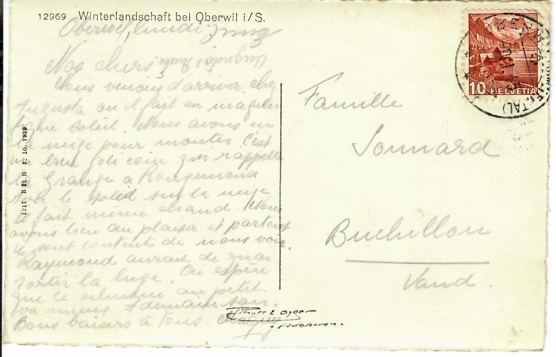Cartoline postali: Oberwil i./S. 1945 – Usato da Hochdorf venduto da Ziegel-16 1