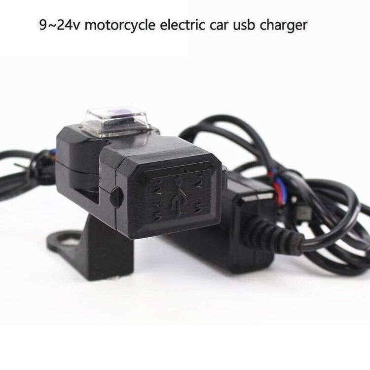 12V Motorrad Lenker Dual USB Buchse Steckdose Ladegerät Schalter  Wasserdicht NEU