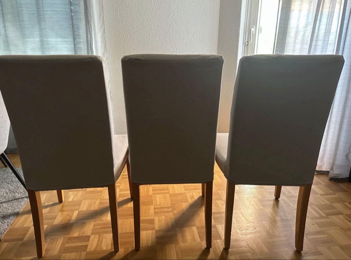 Sedie: Set mit 6 Esszimmerstühlen Stoff hellgrau Holzbeine – Usato da Basel venduto da chi_pr7y 2
