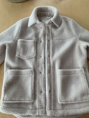 Warme Teddyfell-Winterjacke, H&M, beige