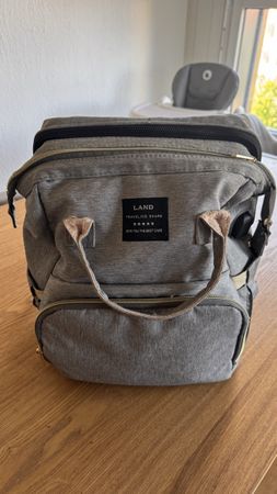 Diaper bag backpack grey good condition