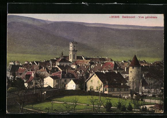 Cartoline postali: AK Delémont, Vue générale – Usato da Berlin venduto da bartko-reher