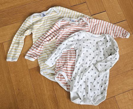 Petit Bateau 3erSet Bodies Langarm  Gr. 12 Monate (74cm)