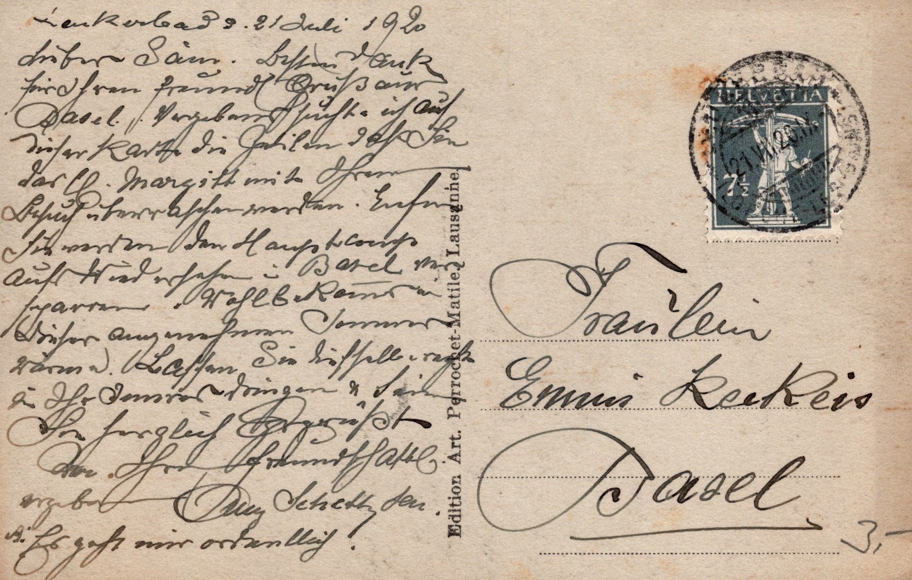Cartoline postali: 0121 - Postkarte / Ansichtskarte - Alpes Valaisannes Gemmi – Usato da Reinach BL venduto da Boston-Verkauf 1