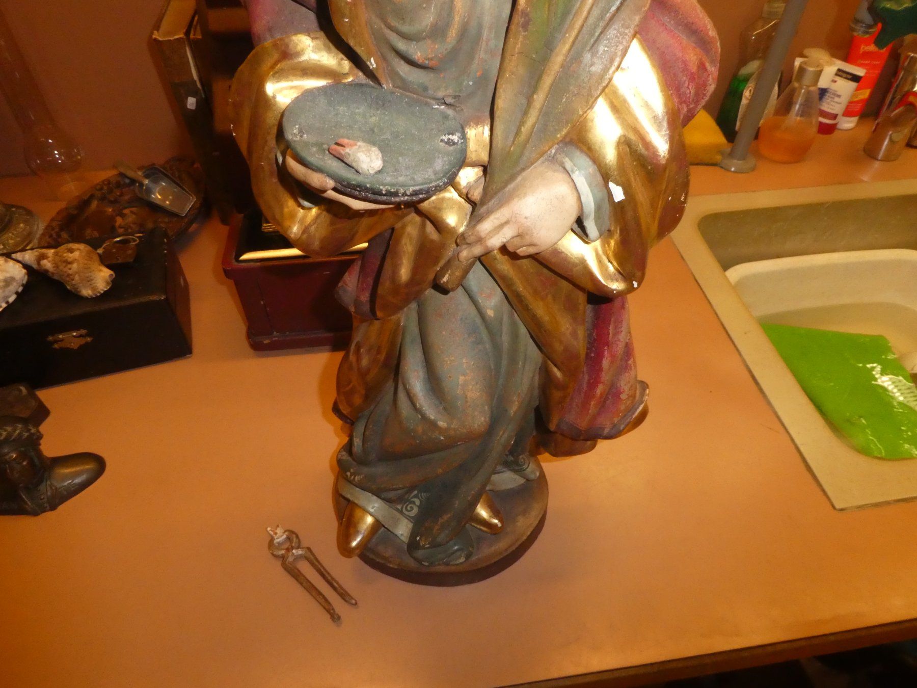 Statuette: Geschnitzte Apollonia Schutzheilige der Zahnärzte – Usato da Chur venduto da Diversico2010 3