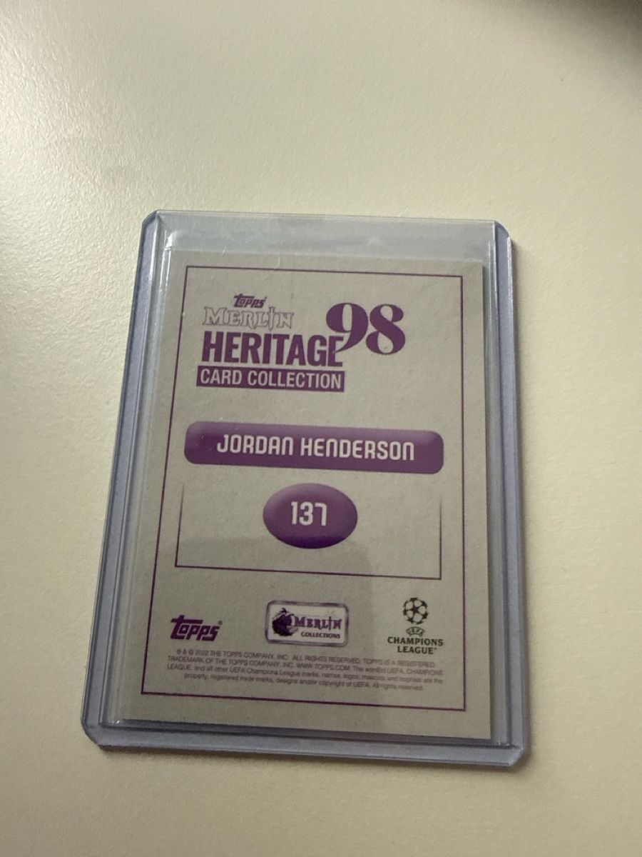 Topps Carte collezionabili: Jordan Henderson, Liverpool, Merlin – Usato da Bäretswil venduto da pu0_7rmv 1