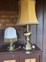 Zwei Tischlampen Messing mit Lampenschirm gebraucht