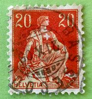  Nr.108 Sitzende Helvetia mit Schwert GESTEMPELT    