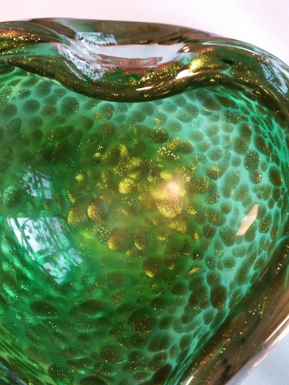Murano Schalen: Top MURANO Gold/Grüne Herzschale – Gebraucht aus Zürich von helsan 8