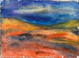 Karl Weber. Landschaft. Aquarell auf Papier