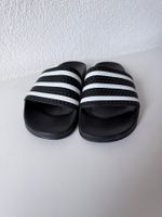 Adidas (Adiletten) schwarz weiss Gr. 43!